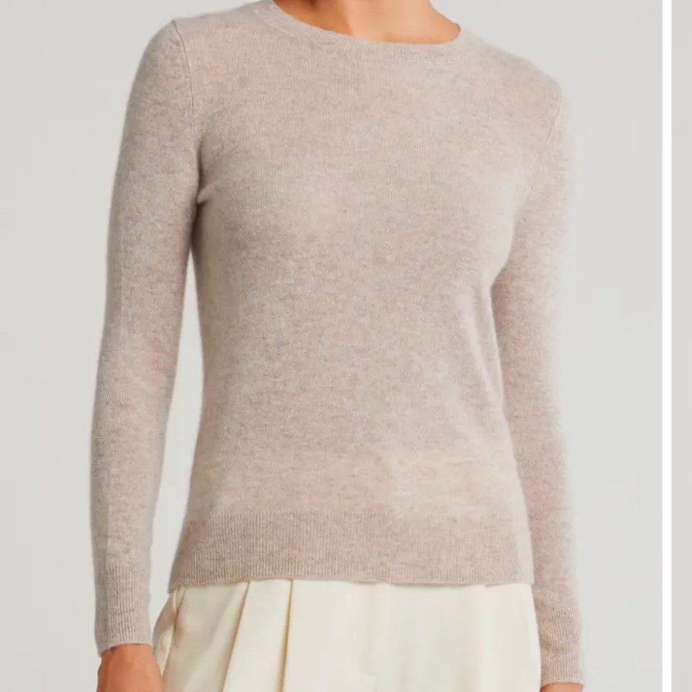 beige hummus heather cashmere sweater